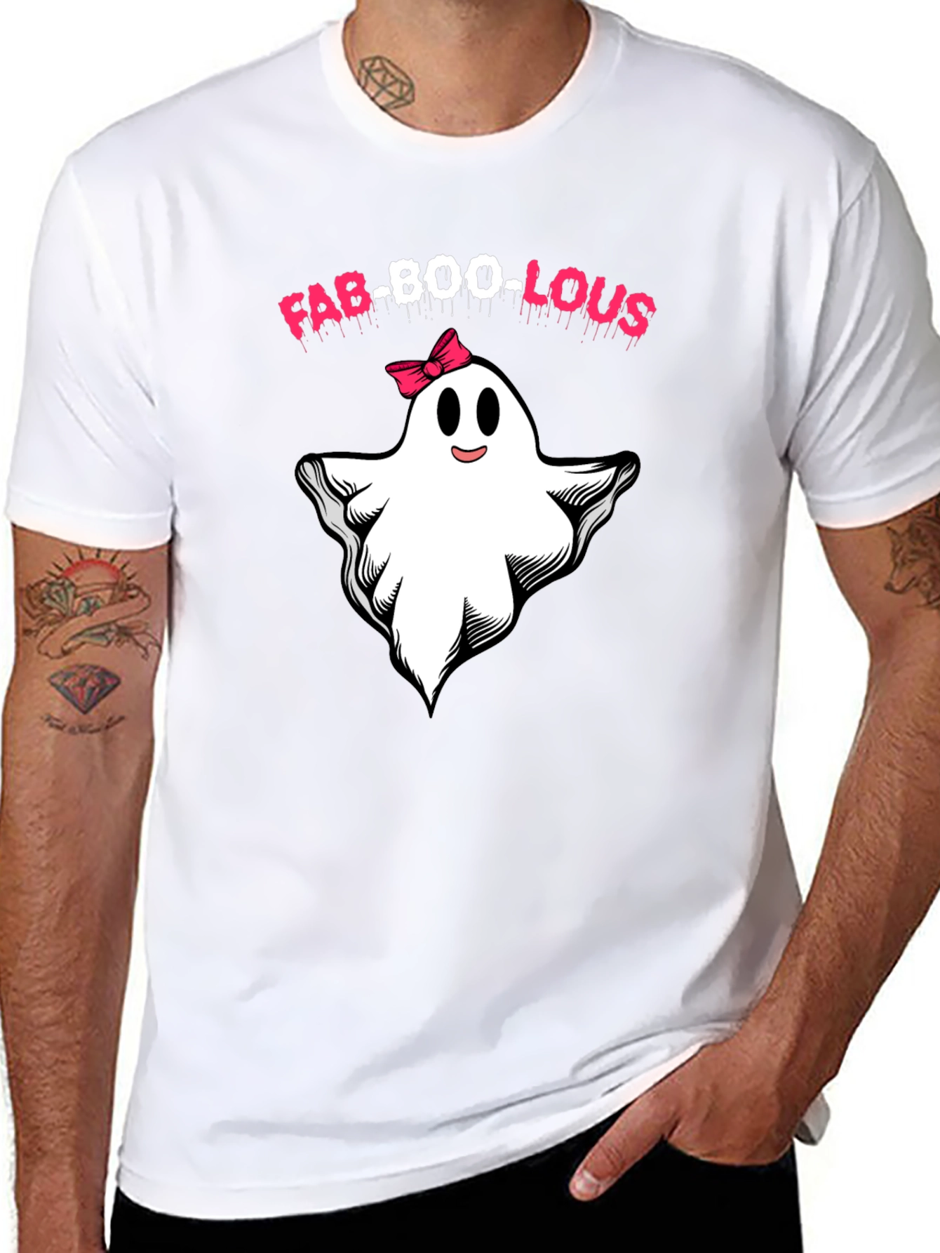 Camiseta Fab-Boo-Lous Halloween Fantasma con Lazo