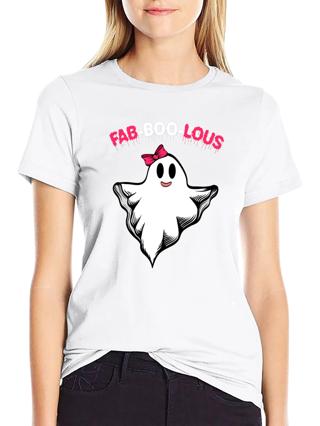 Camiseta Fab-Boo-Lous Halloween Fantasma con Lazo