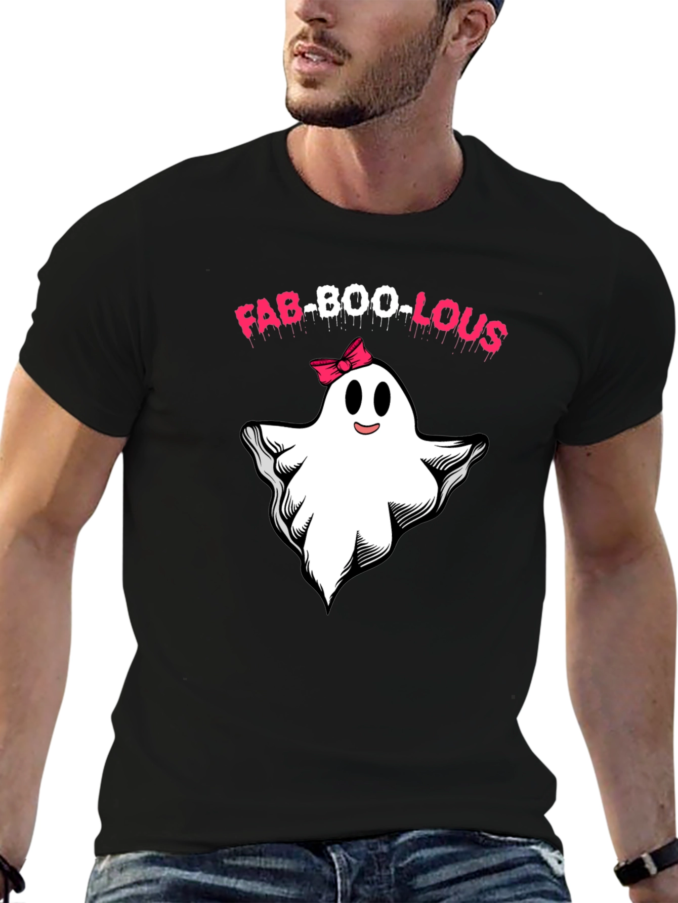 Camiseta Fab-Boo-Lous Halloween Fantasma con Lazo