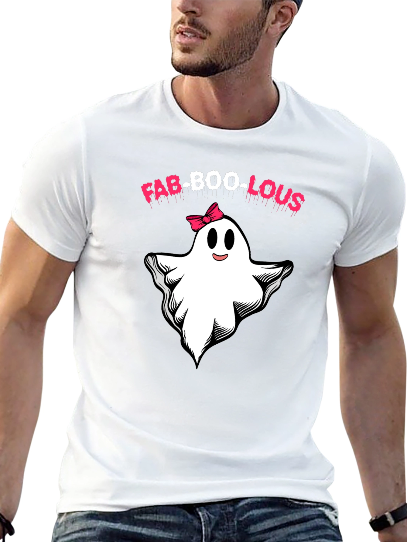 Camiseta Fab-Boo-Lous Halloween Fantasma con Lazo