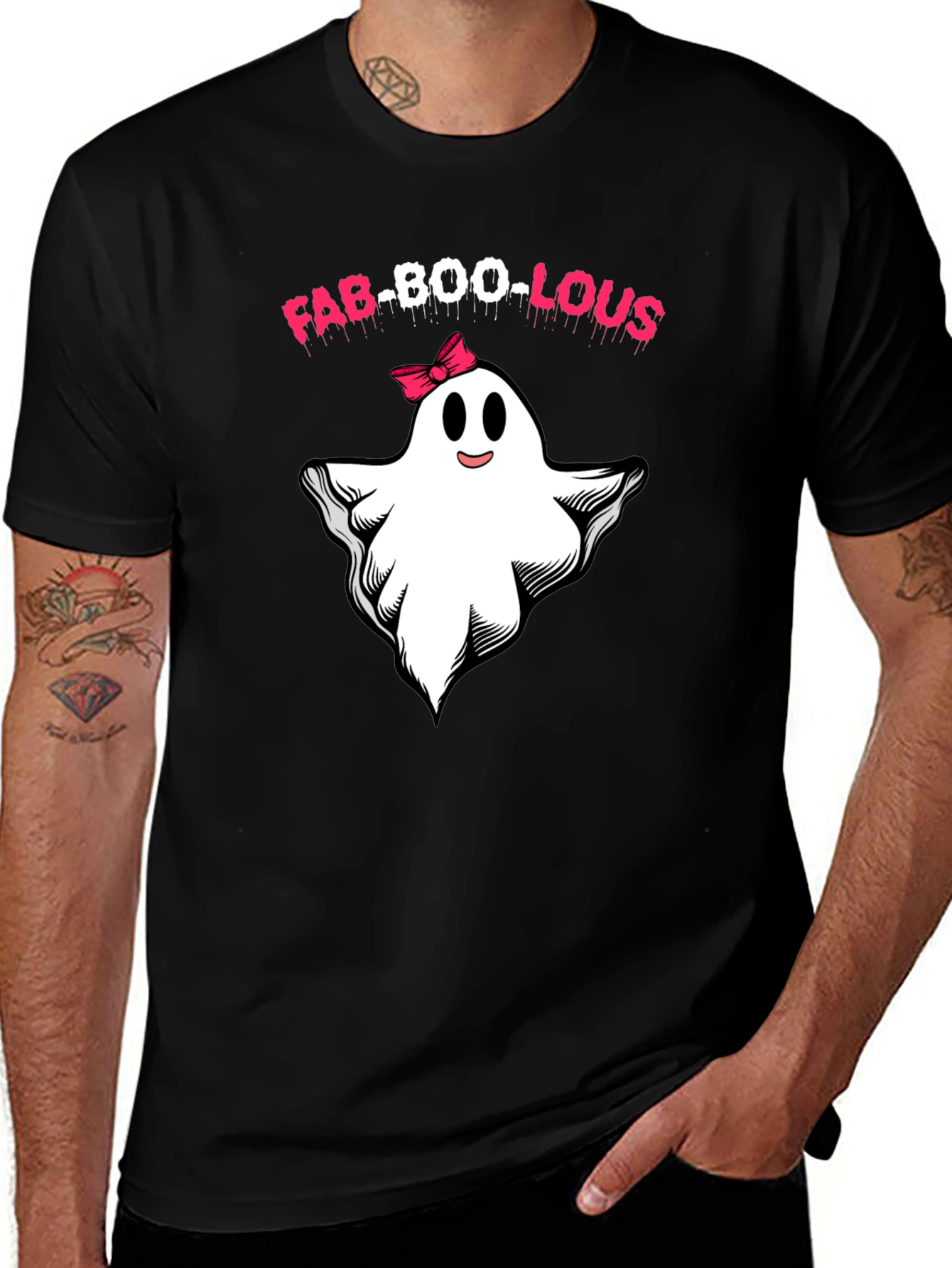 Camiseta Fab-Boo-Lous Halloween Fantasma con Lazo