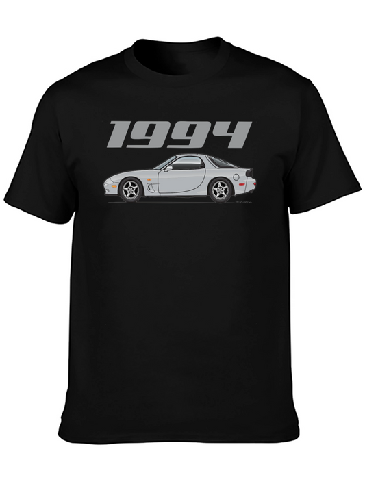 Camiseta Negra Clásica con Diseño de Auto Deportivo 1994
