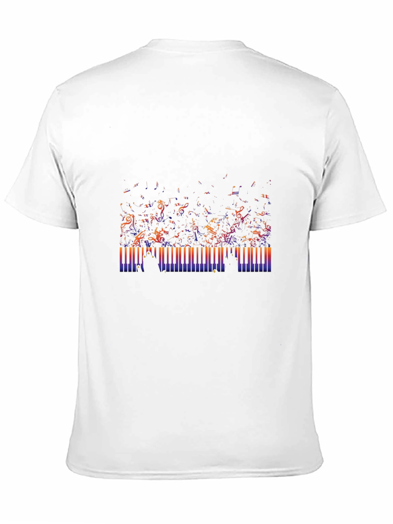 Camiseta Negra con Diseño de Teclas de Piano Musical