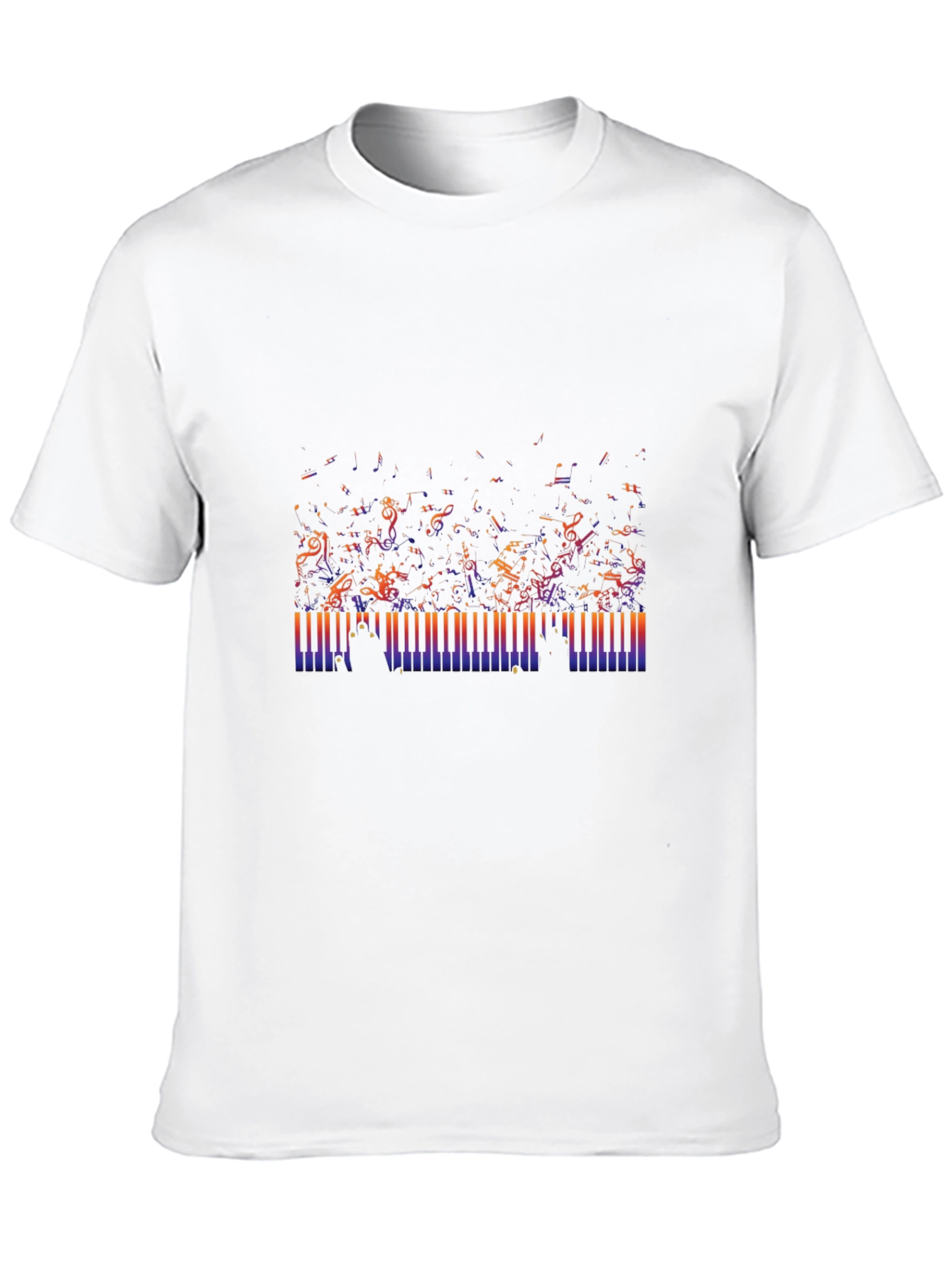 Camiseta Negra con Diseño de Teclas de Piano Musical