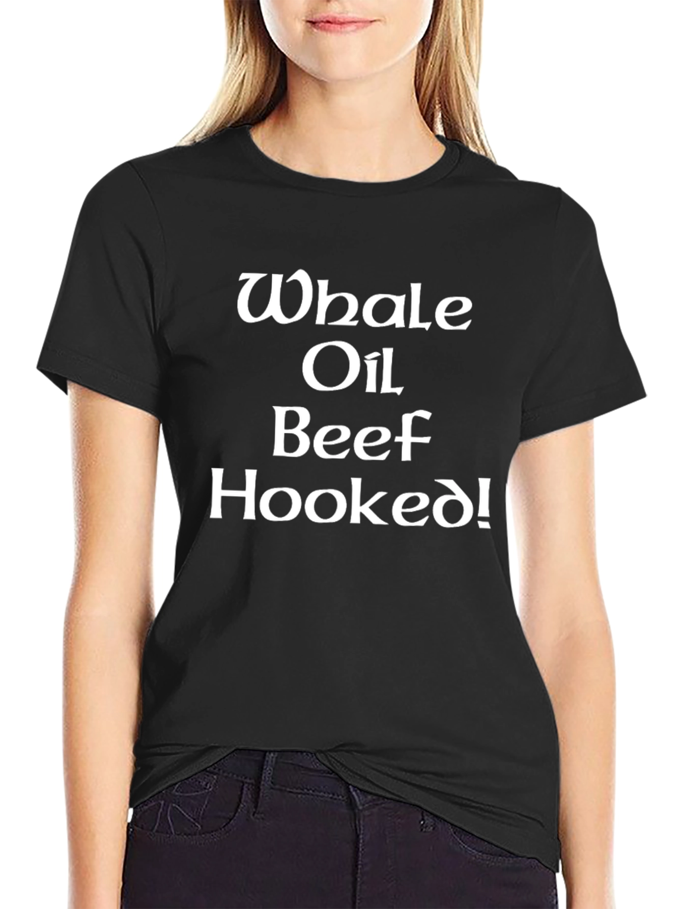 Camiseta Negra Whale Oil Beef Hooked!