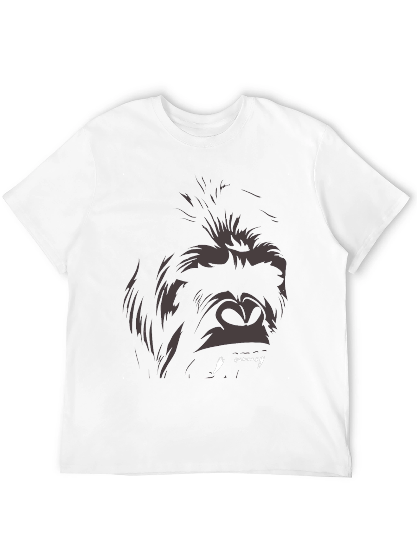 Camiseta Negra con Estampado de Gorila