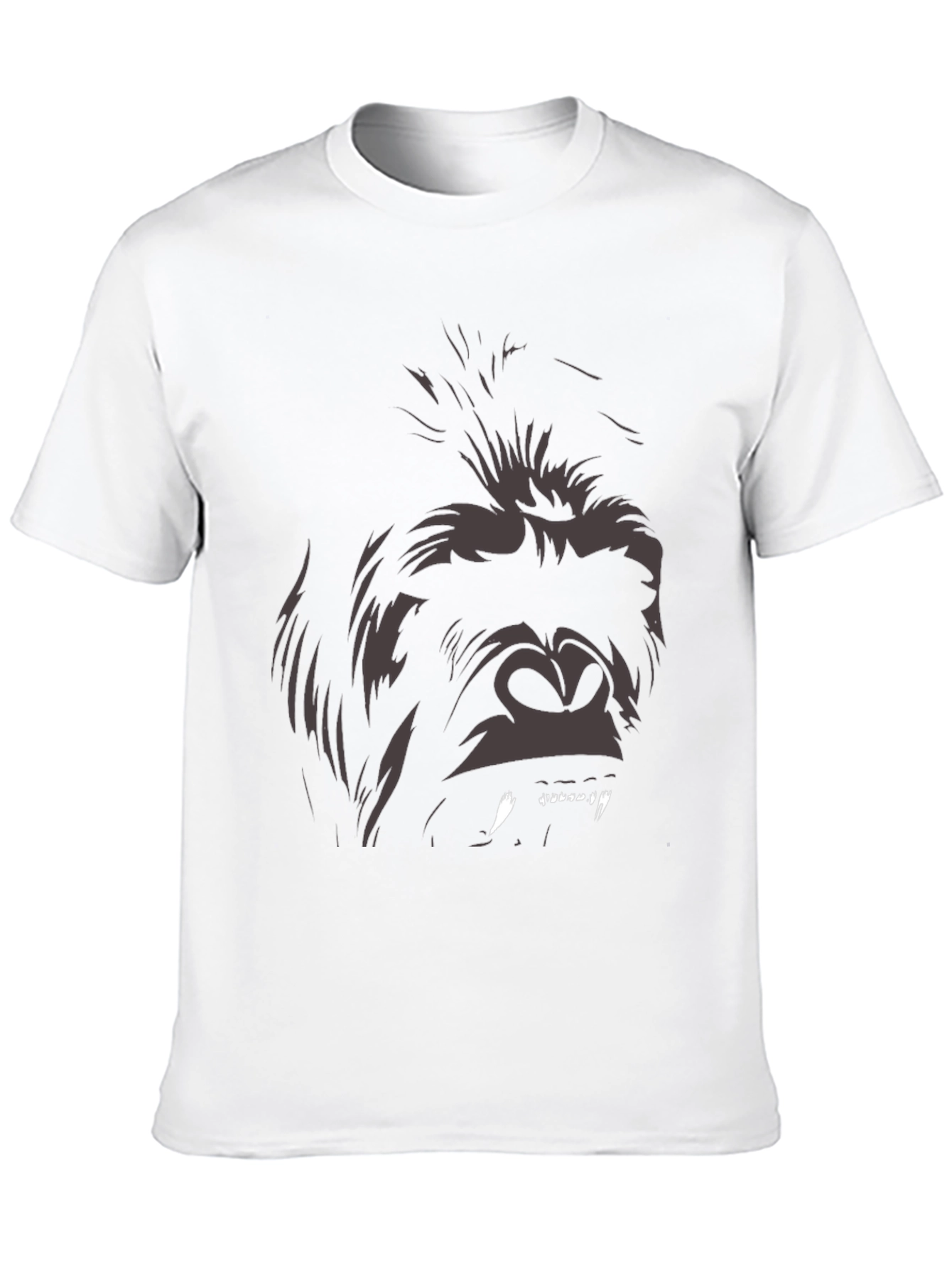 Camiseta Negra con Estampado de Gorila