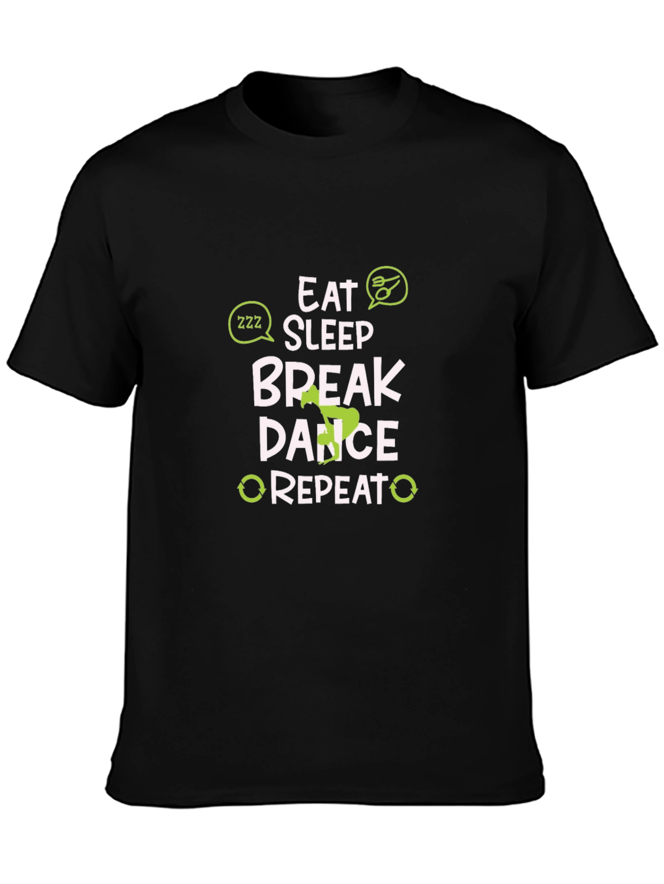 Camiseta Negra Eat Sleep Break Dance Repeat