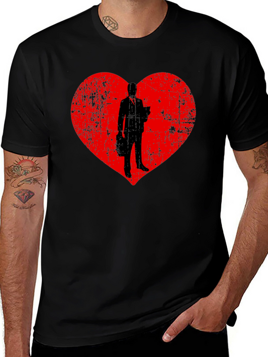 Camiseta Negra con Diseño de Corazón y Silueta Elegante