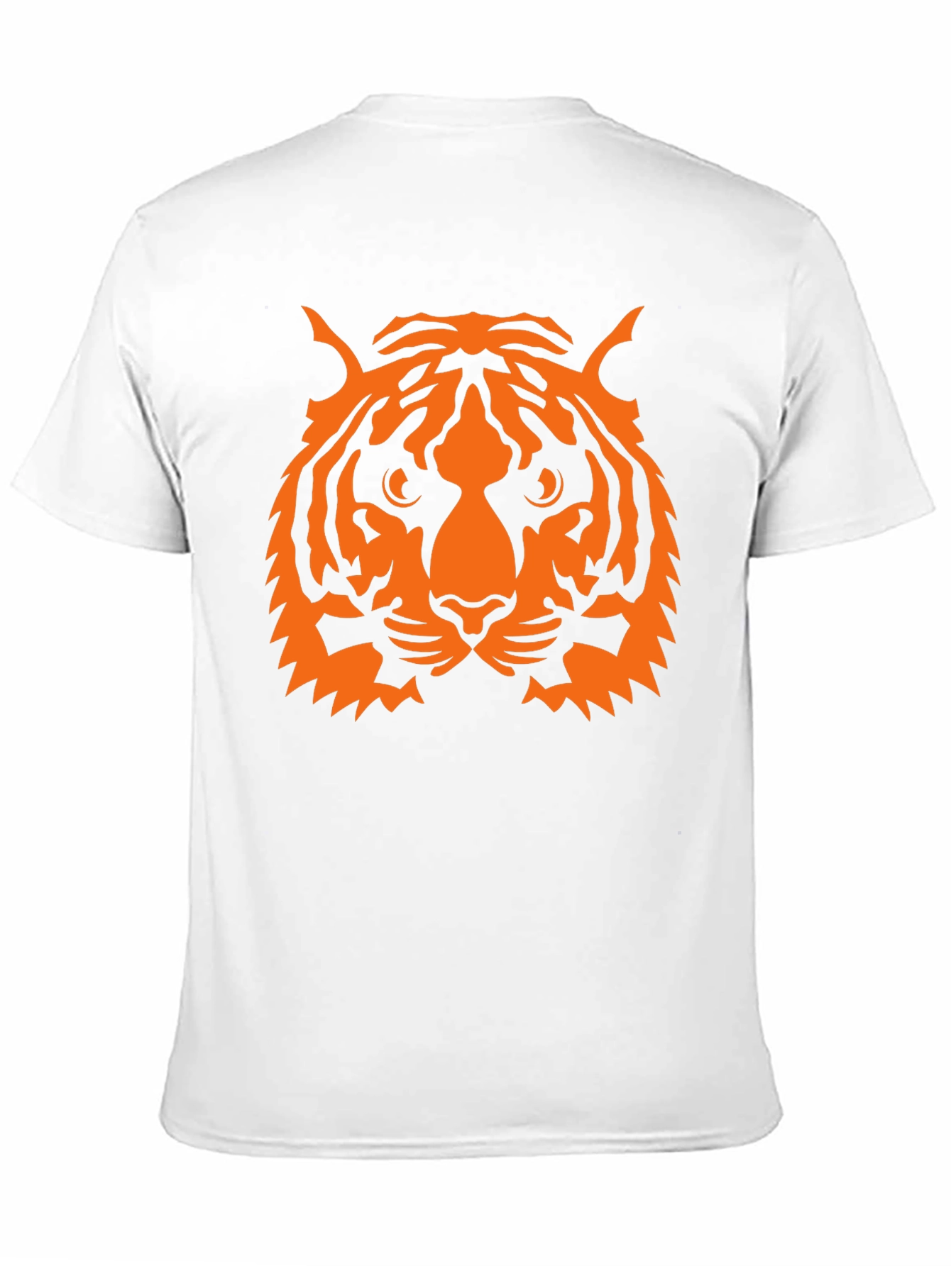 Camiseta Negra con Estampado de Tigre Naranja