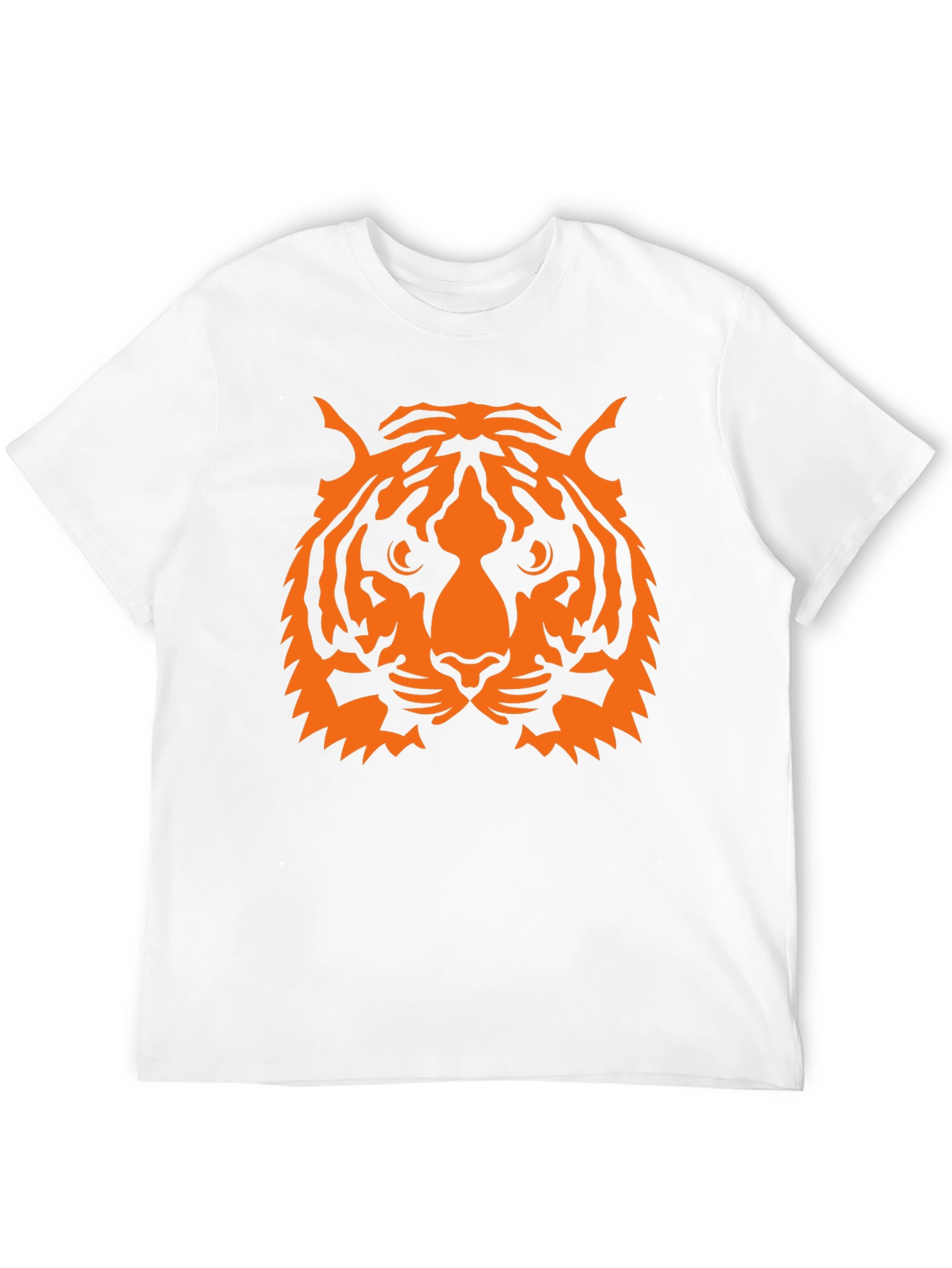 Camiseta Negra con Estampado de Tigre Naranja