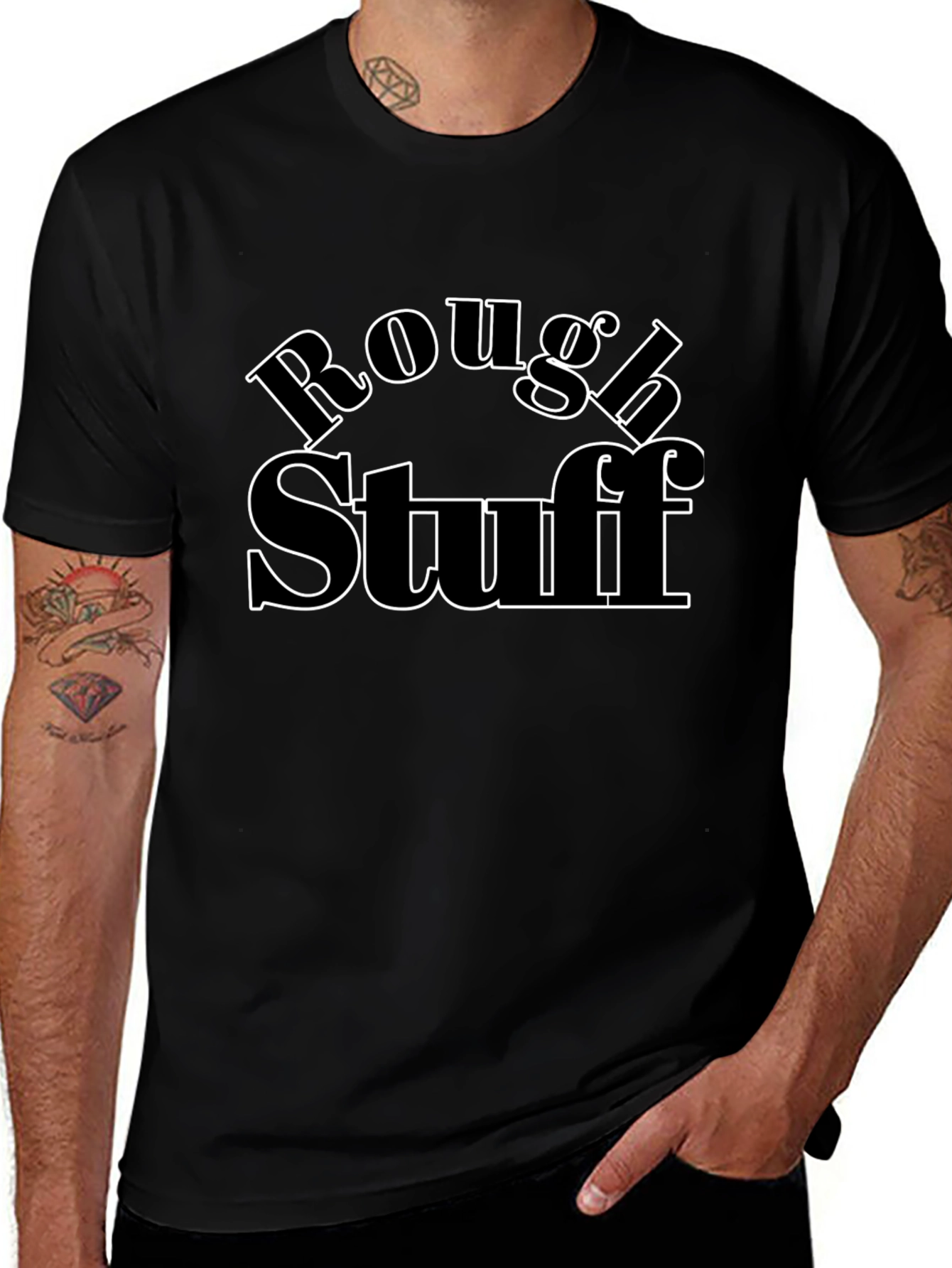Camiseta Negra Rough Stuff Casual Hombre