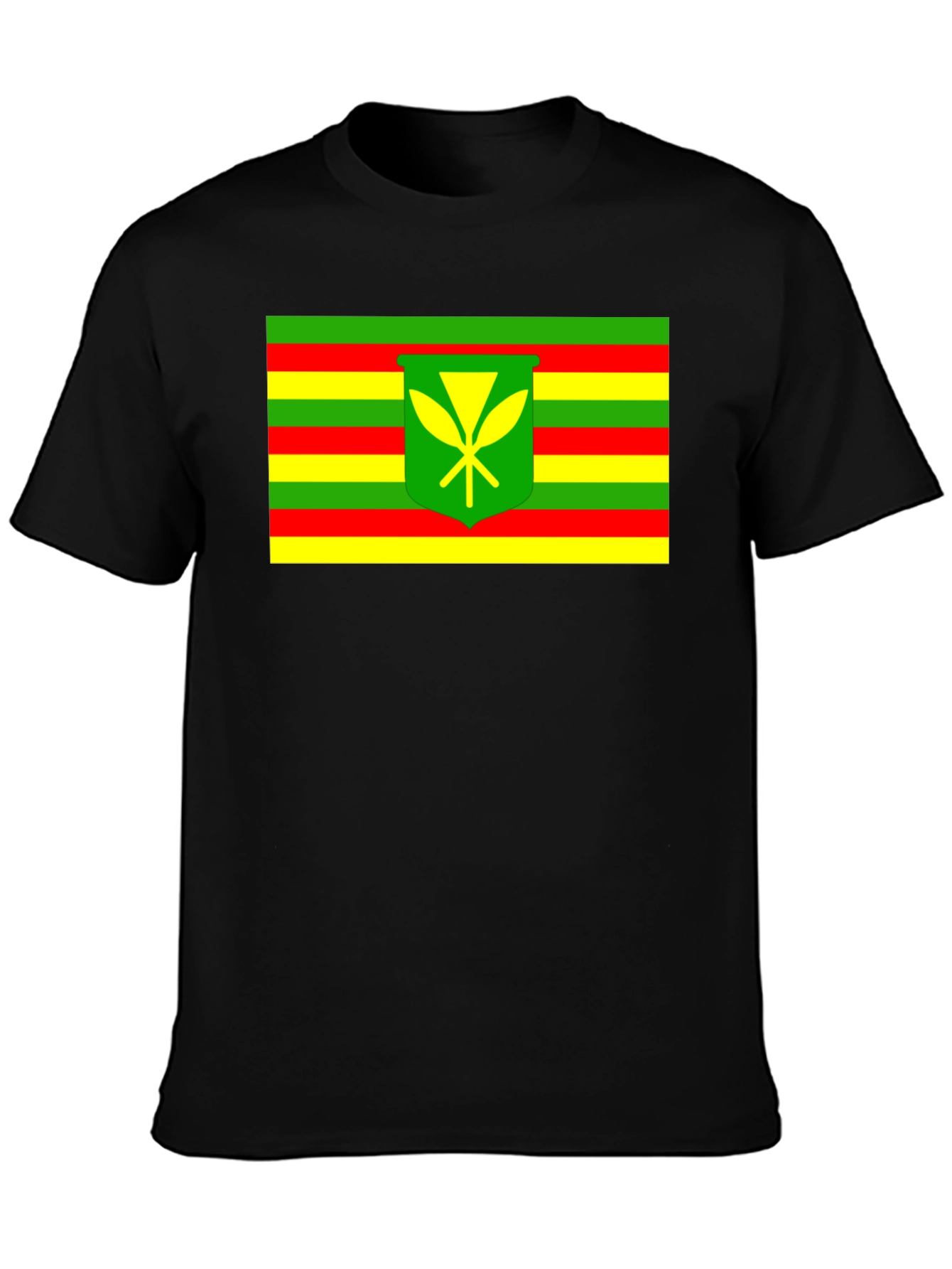 Camiseta Negra con Bandera Kanaka Maoli