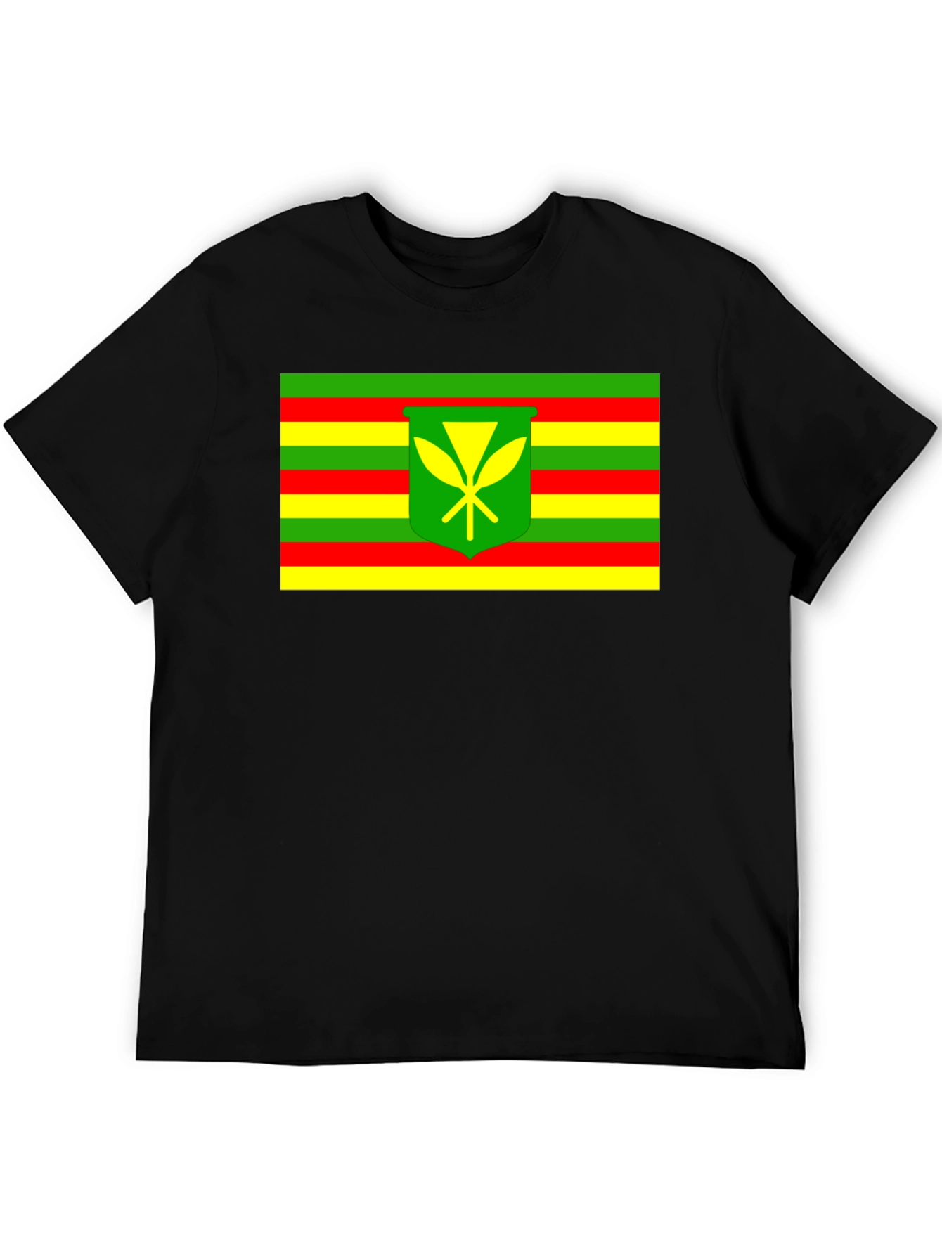 Camiseta Negra con Bandera Kanaka Maoli