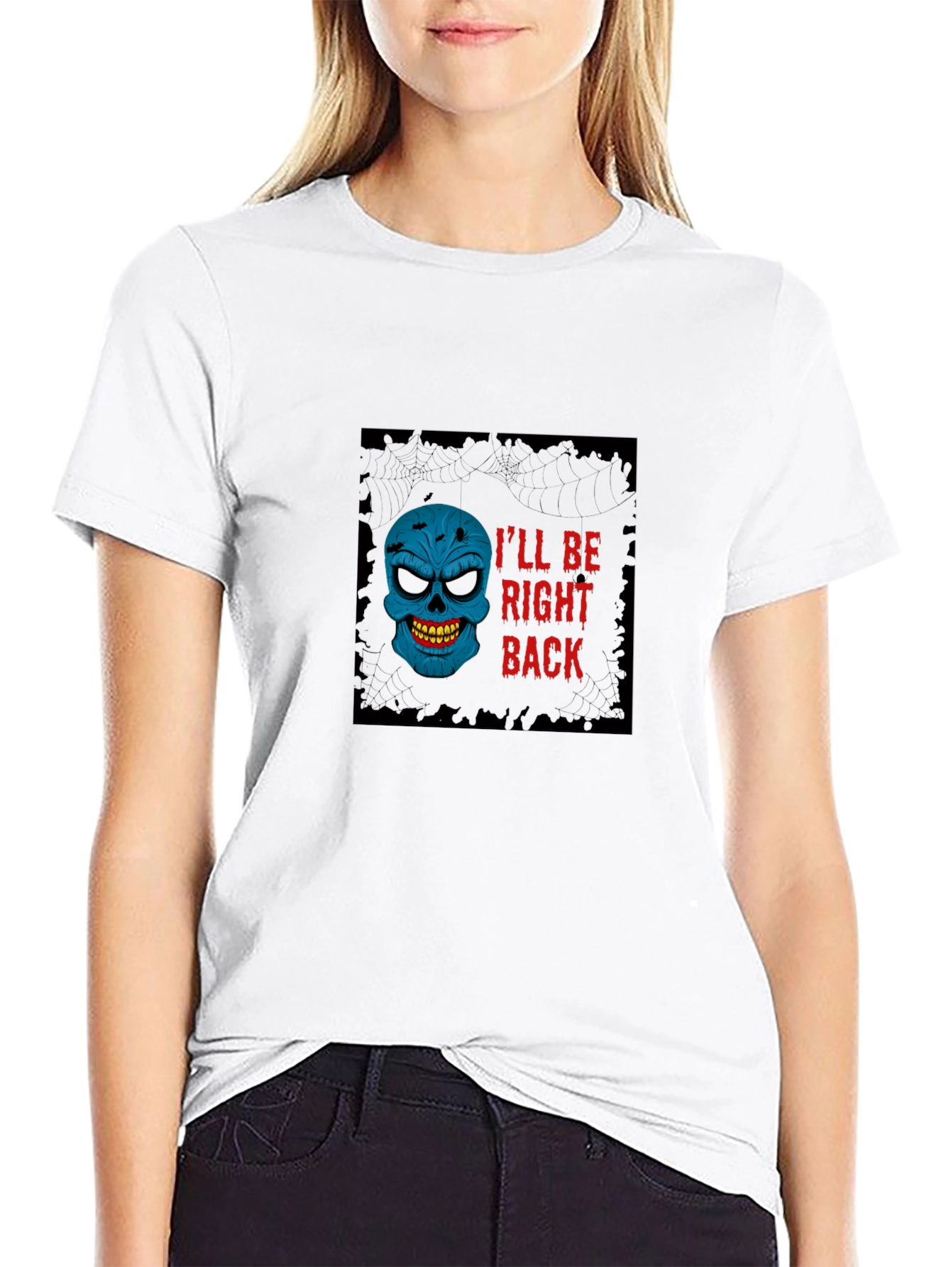 Camiseta Negra con Diseño de Calavera y Texto