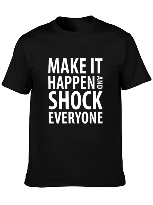 Camiseta Negra con Lema Motivacional Make It Happen