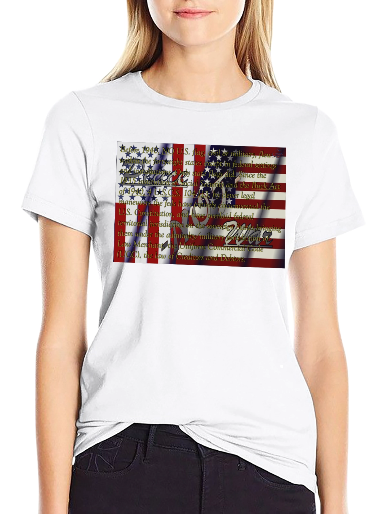 Camiseta Negra con Diseño de Bandera Estadounidense