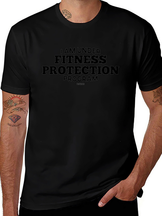 Camiseta Negra: ¡Bajo Protección Fitness!