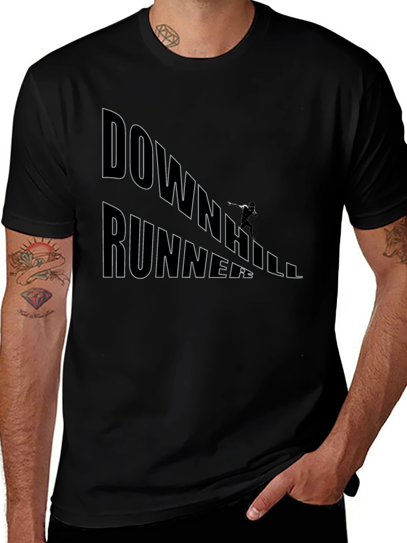 Camiseta Negra Downhill Runner para Hombre