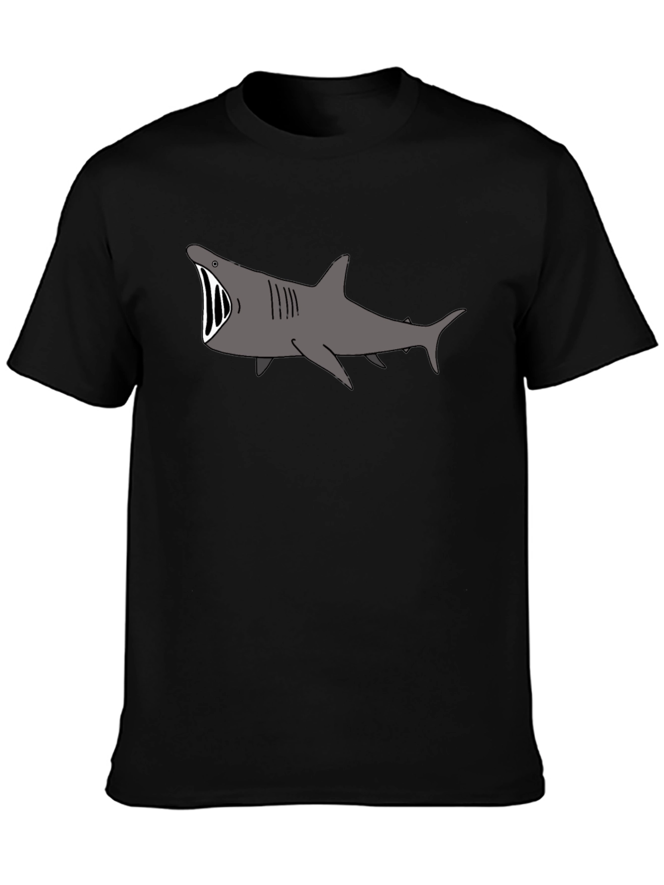 Camiseta Negra con Tiburón Boca Abierta