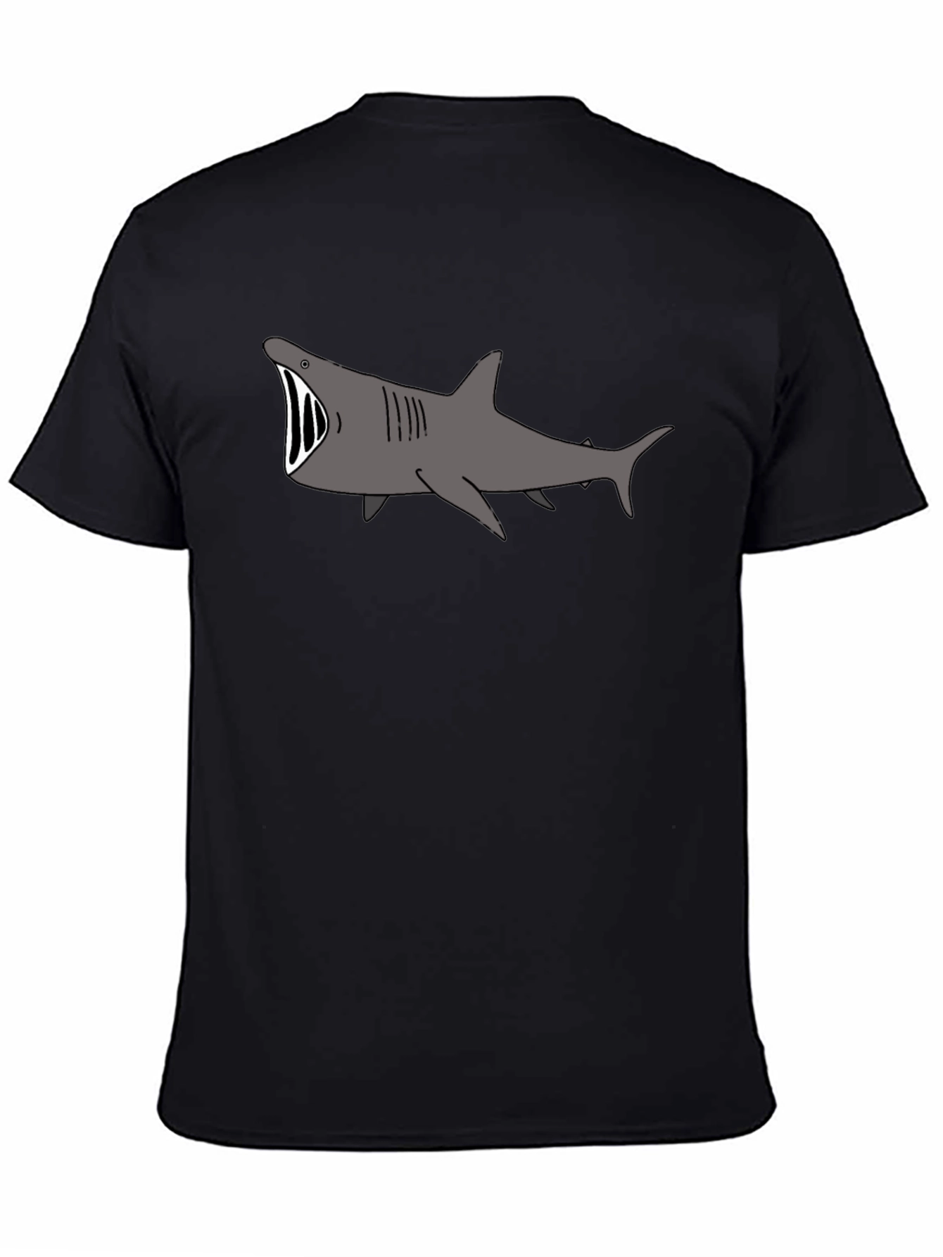Camiseta Negra con Tiburón Boca Abierta