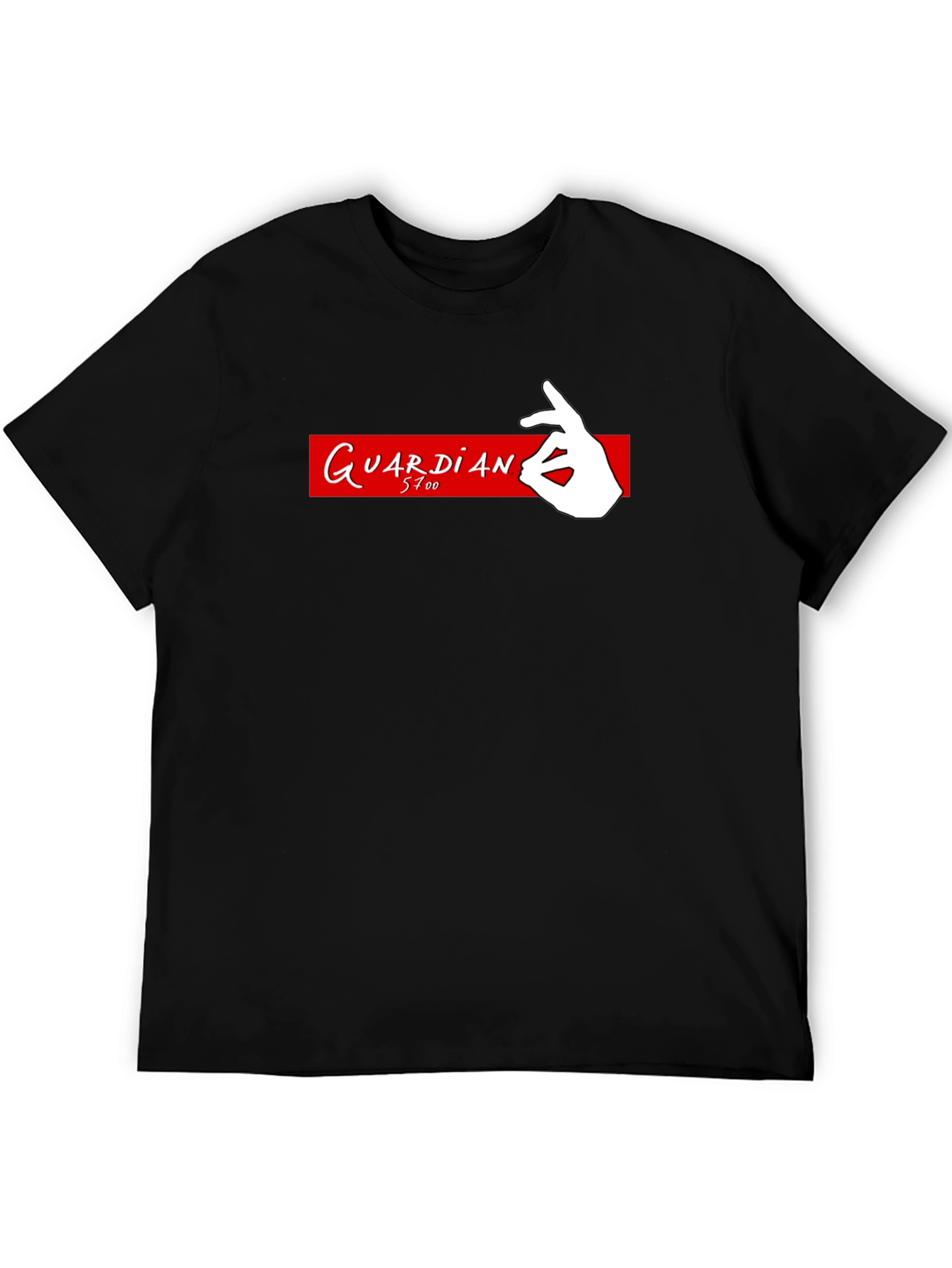 Camiseta Negra Guardian 5700 - Diseño Original