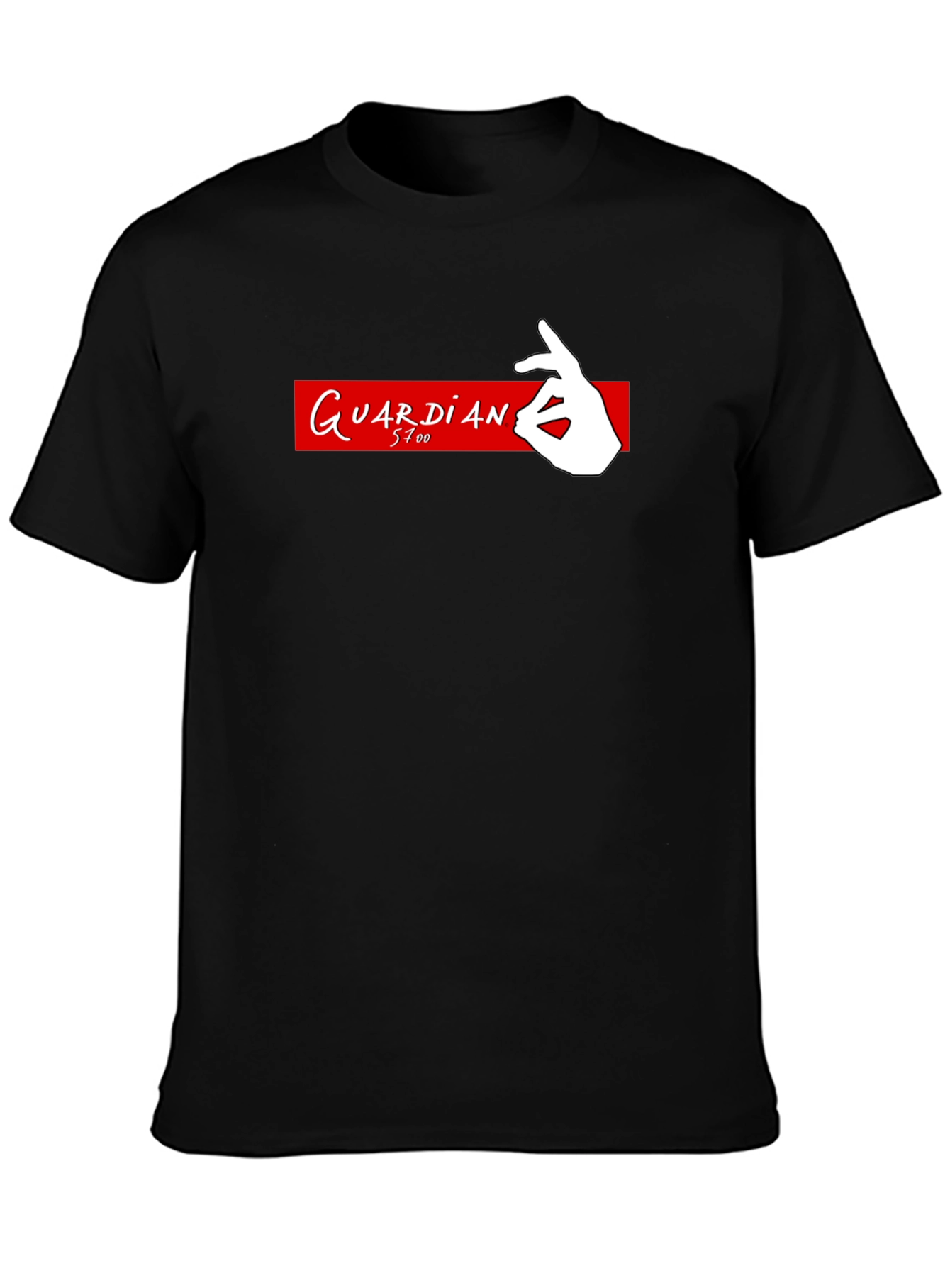 Camiseta Negra Guardian 5700 - Diseño Original