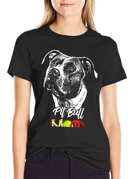 Camiseta Negra Pit Bull Mom
