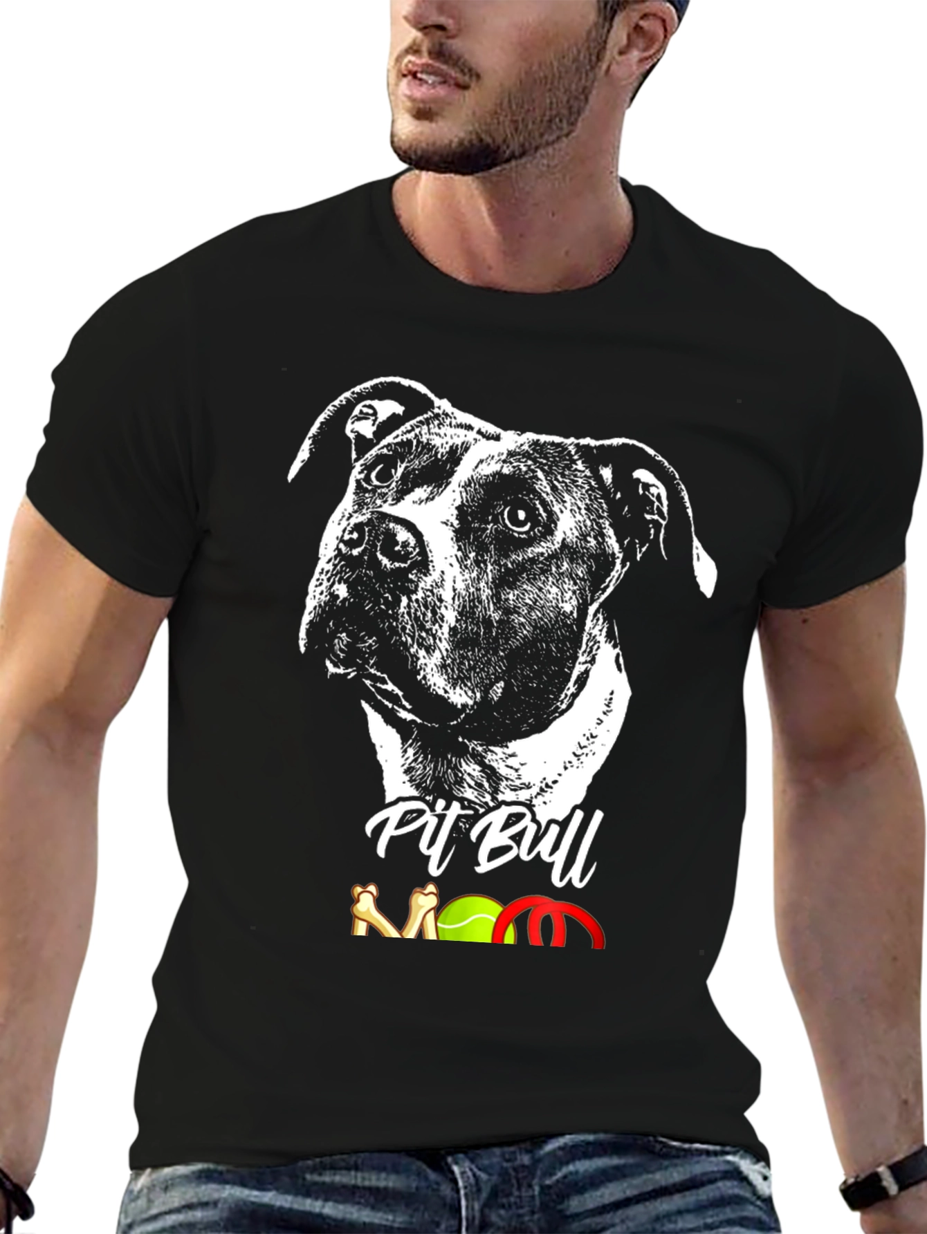Camiseta Negra Pit Bull Mom