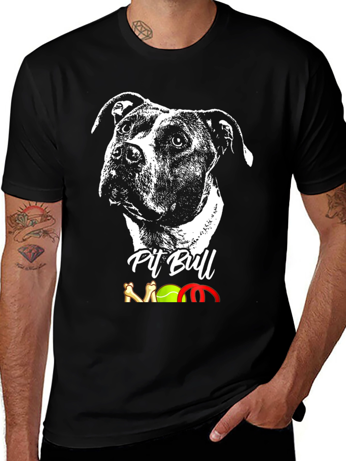 Camiseta Negra Pit Bull Mom