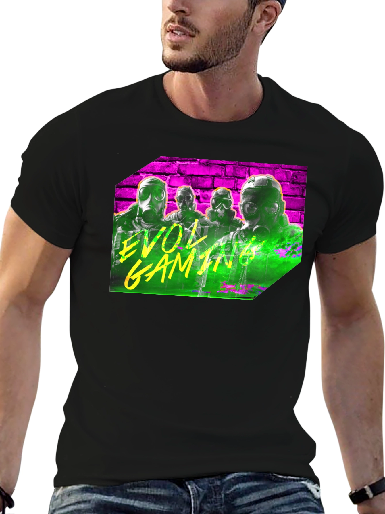 Camiseta Negra con Diseño de Videojuego EVOL Gaming