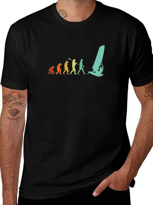 Camiseta Negra Hombre - Evolución Windsurf