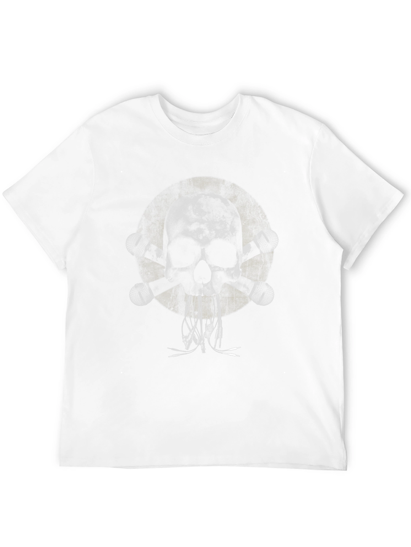 Camiseta Negra con Diseño de Calavera Rockera