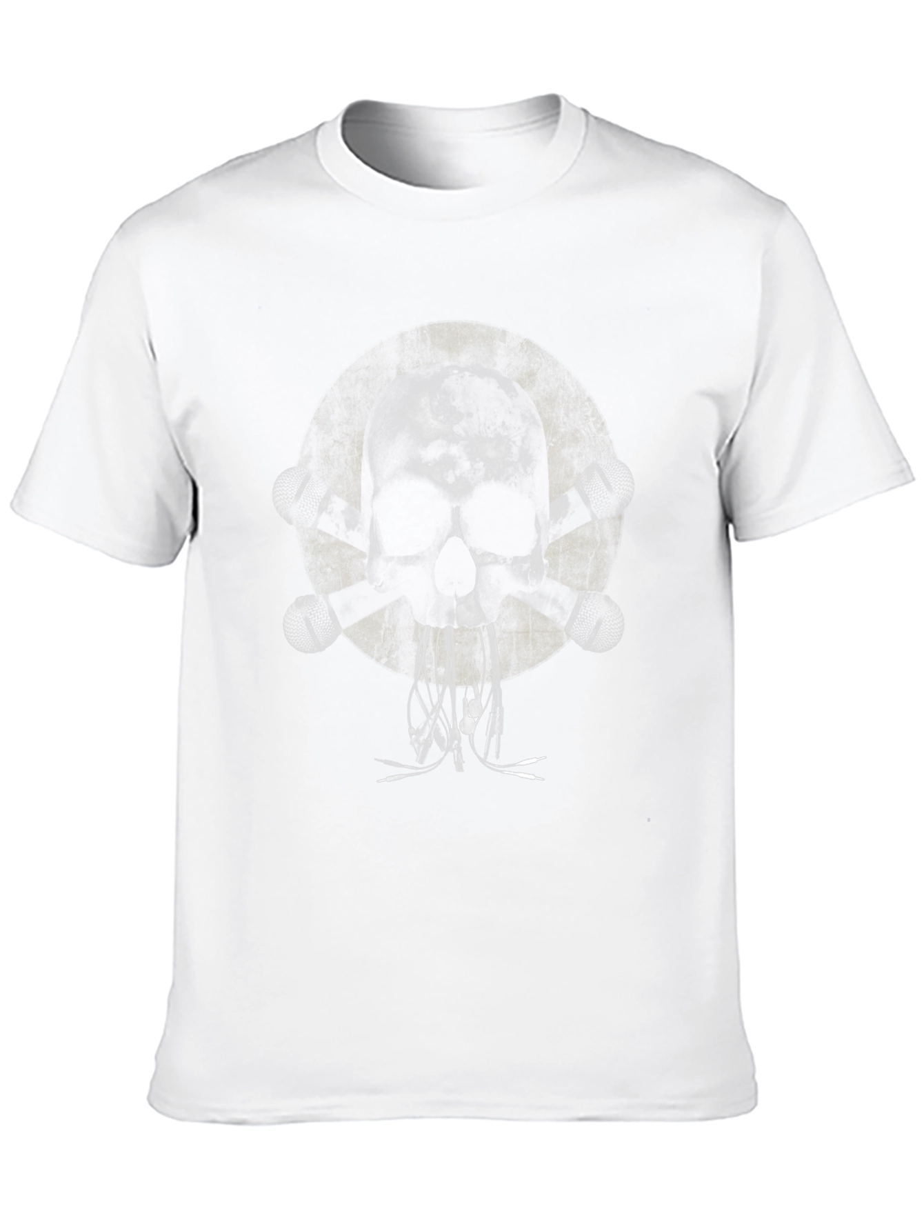 Camiseta Negra con Diseño de Calavera Rockera