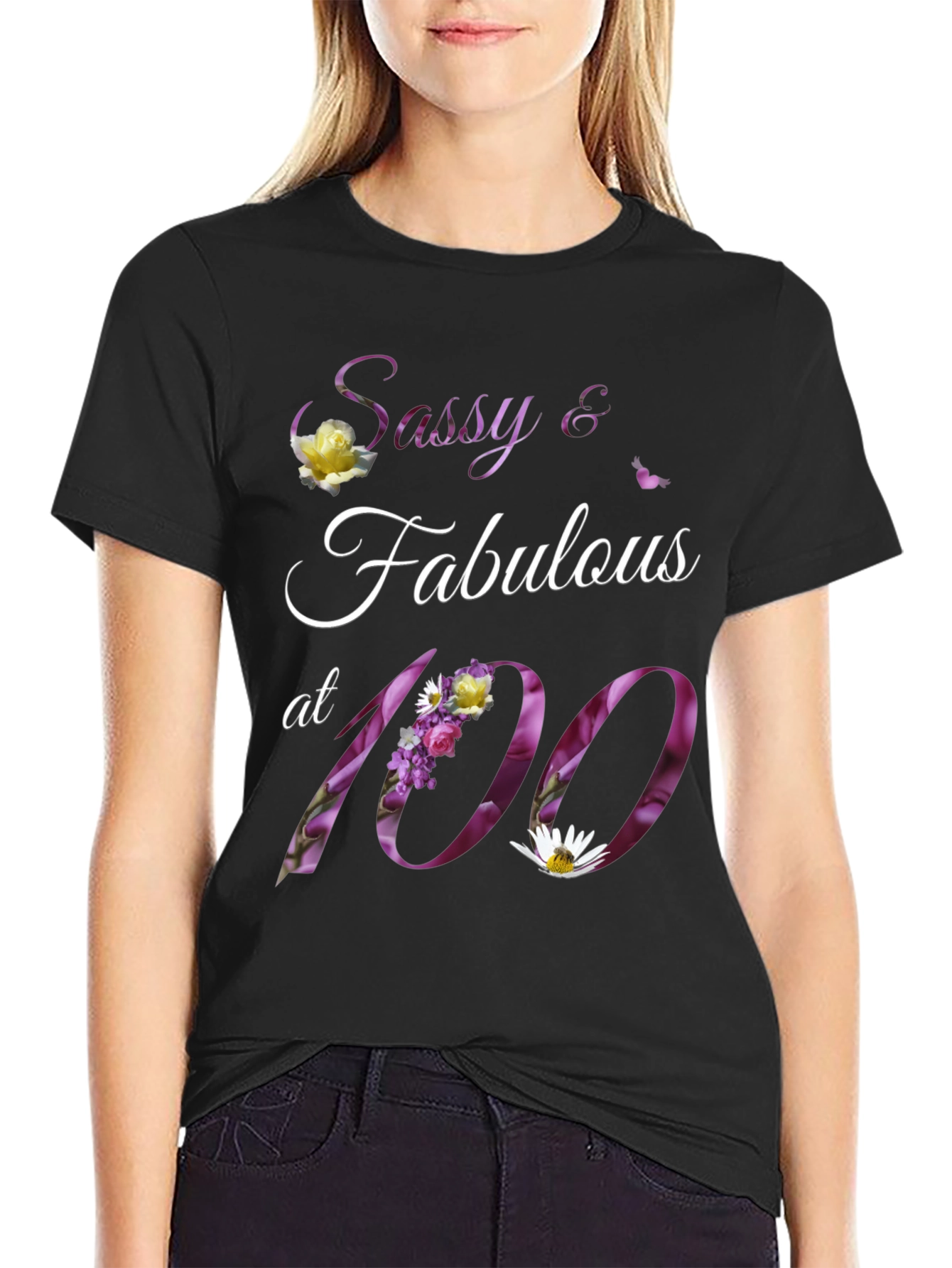 Camiseta Sassy & Fabulous 100 Años Floral