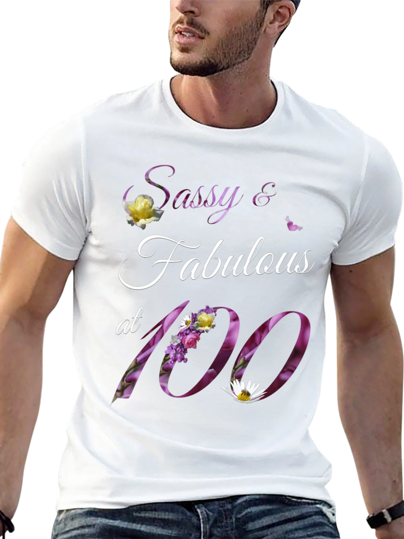 Camiseta Sassy & Fabulous 100 Años Floral