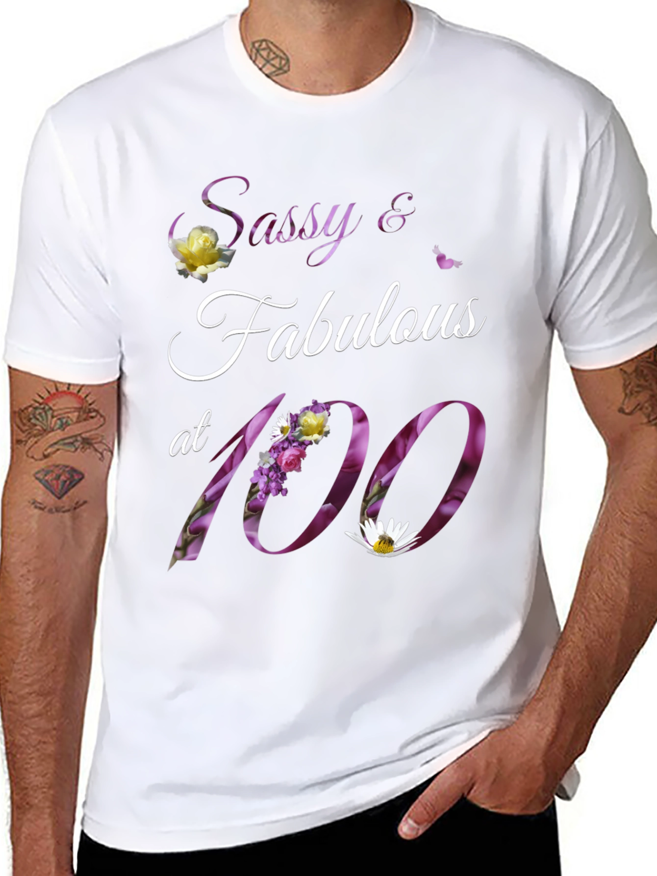 Camiseta Sassy & Fabulous 100 Años Floral