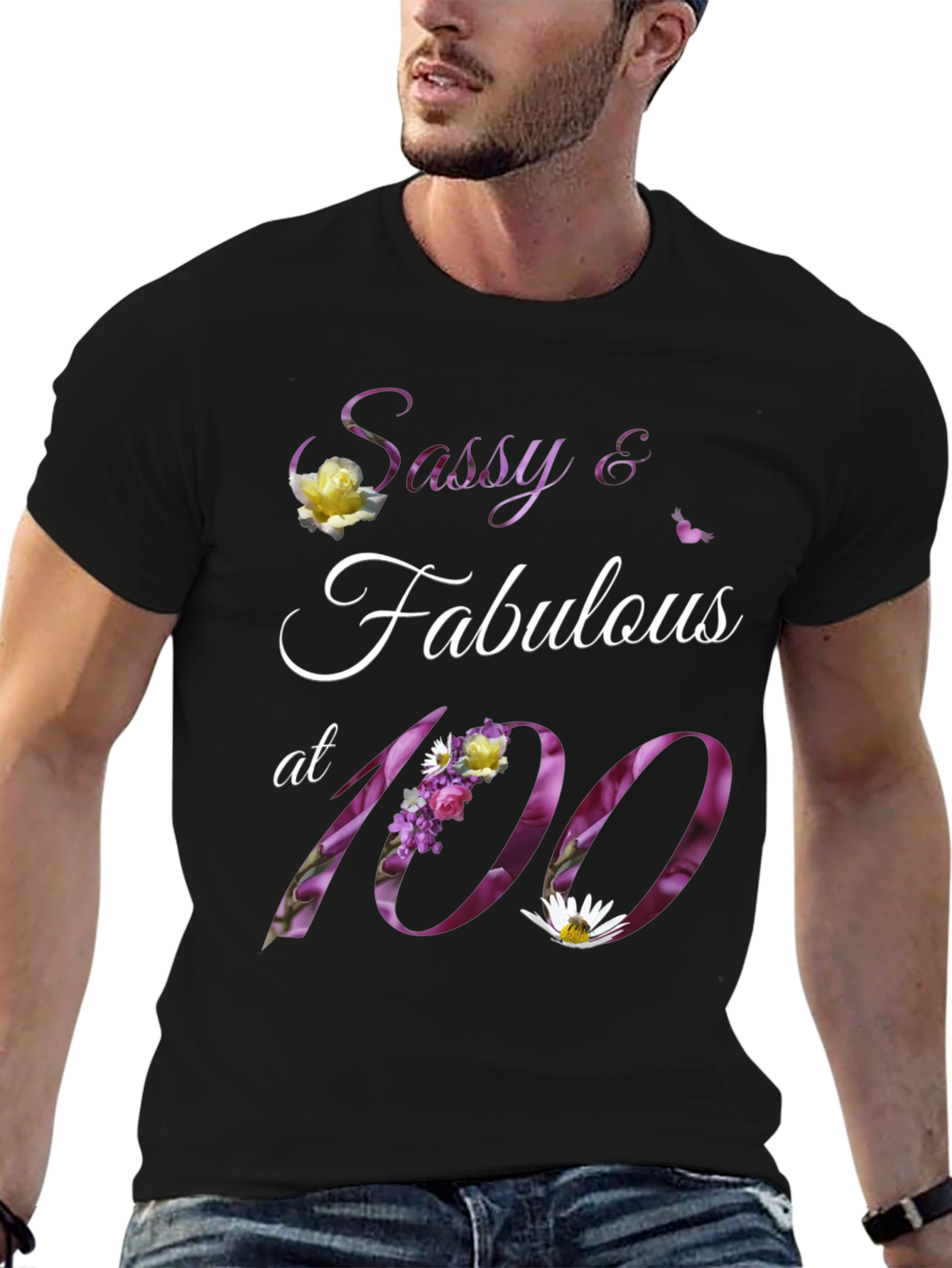 Camiseta Sassy & Fabulous 100 Años Floral