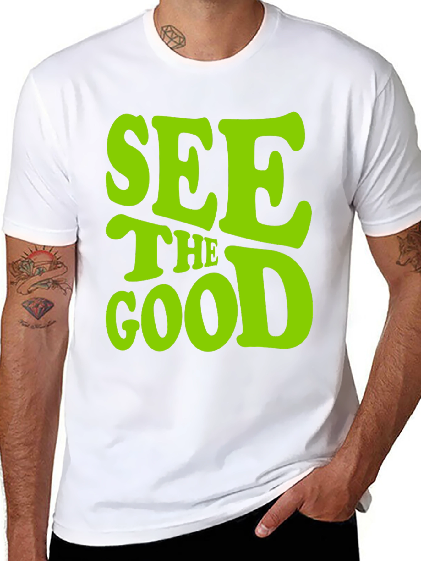 Camiseta Negra - Mensaje Positivo See the Good