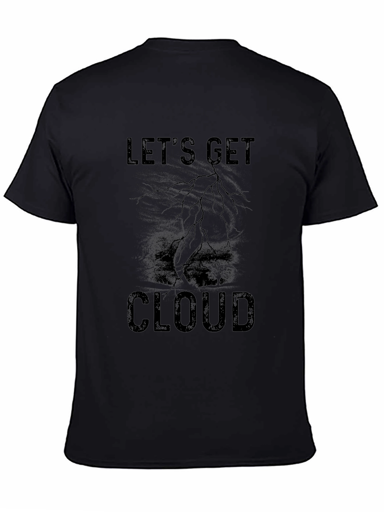Camiseta Negra Lets Get Cloud para Hombre