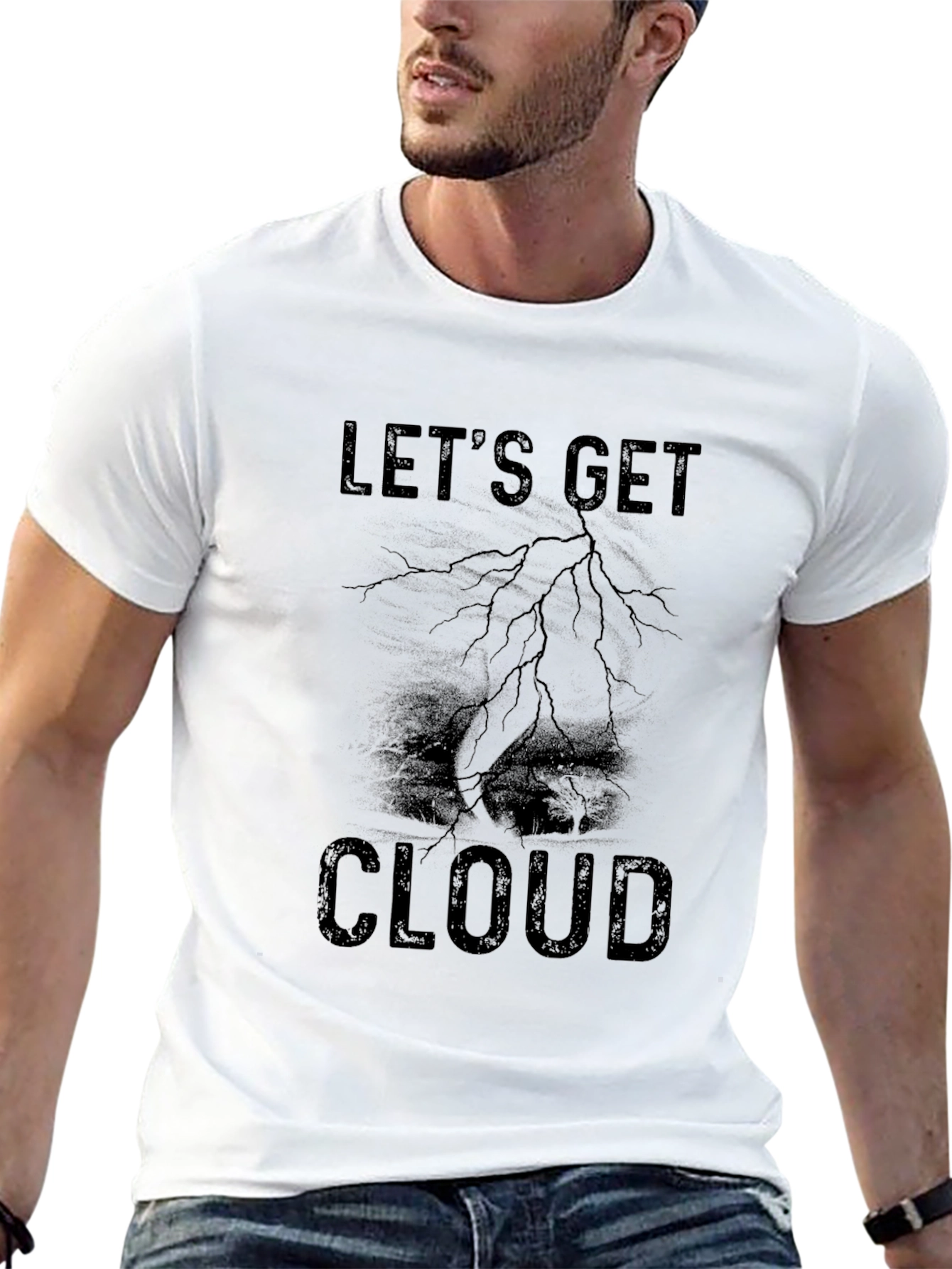 Camiseta Negra Lets Get Cloud para Hombre