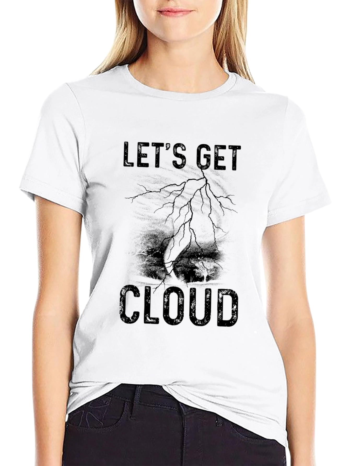 Camiseta Negra Lets Get Cloud para Hombre
