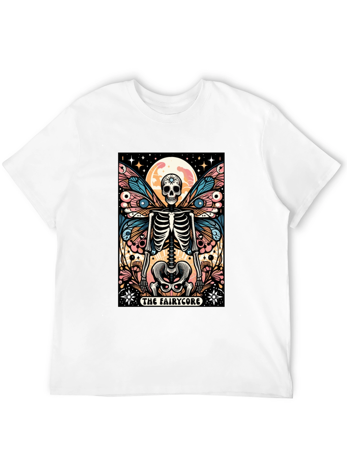 Camiseta Negra con Diseño Hada Esqueleto