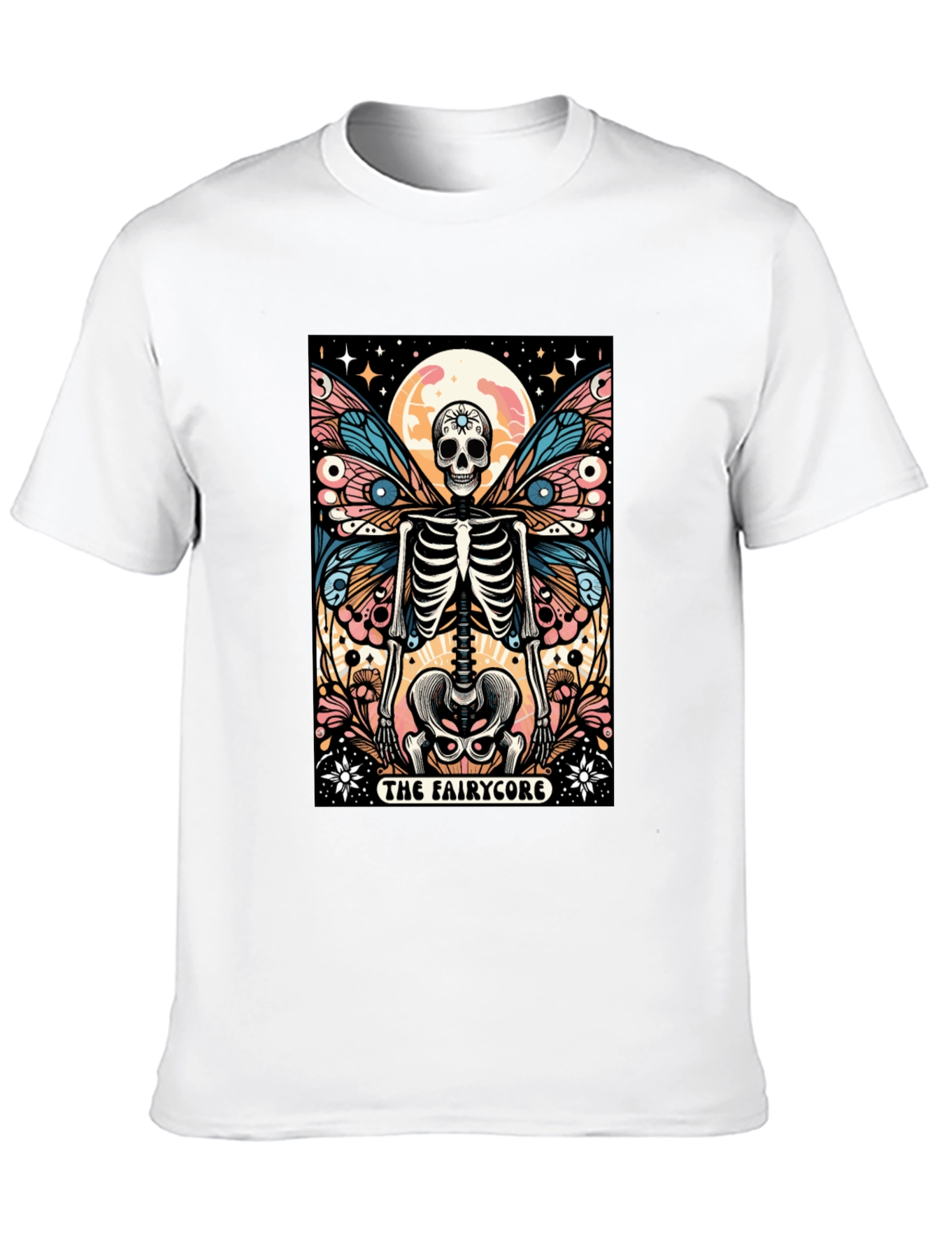 Camiseta Negra con Diseño Hada Esqueleto