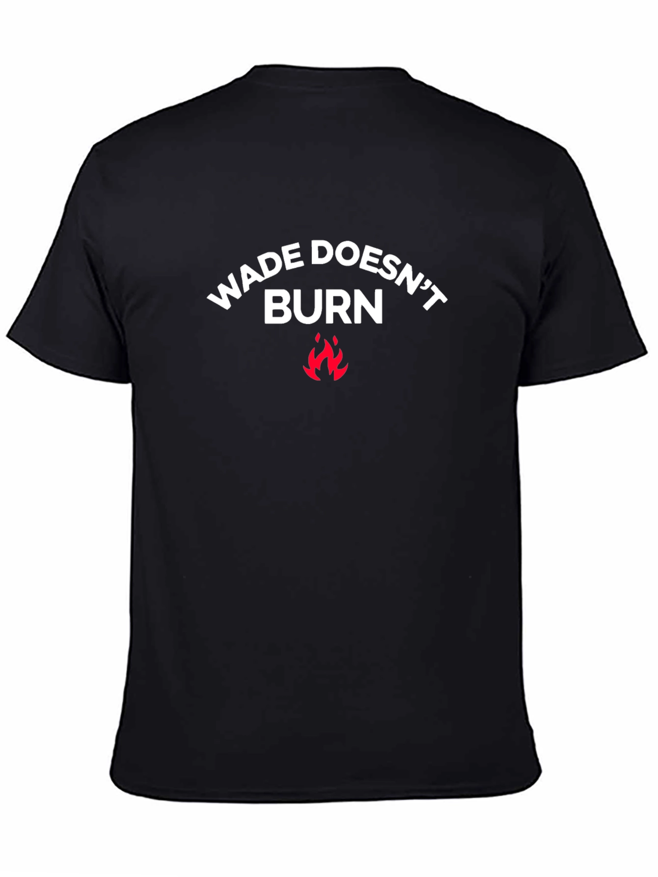 Camiseta Negra: Wade Doesnt Burn - Estilo Casual