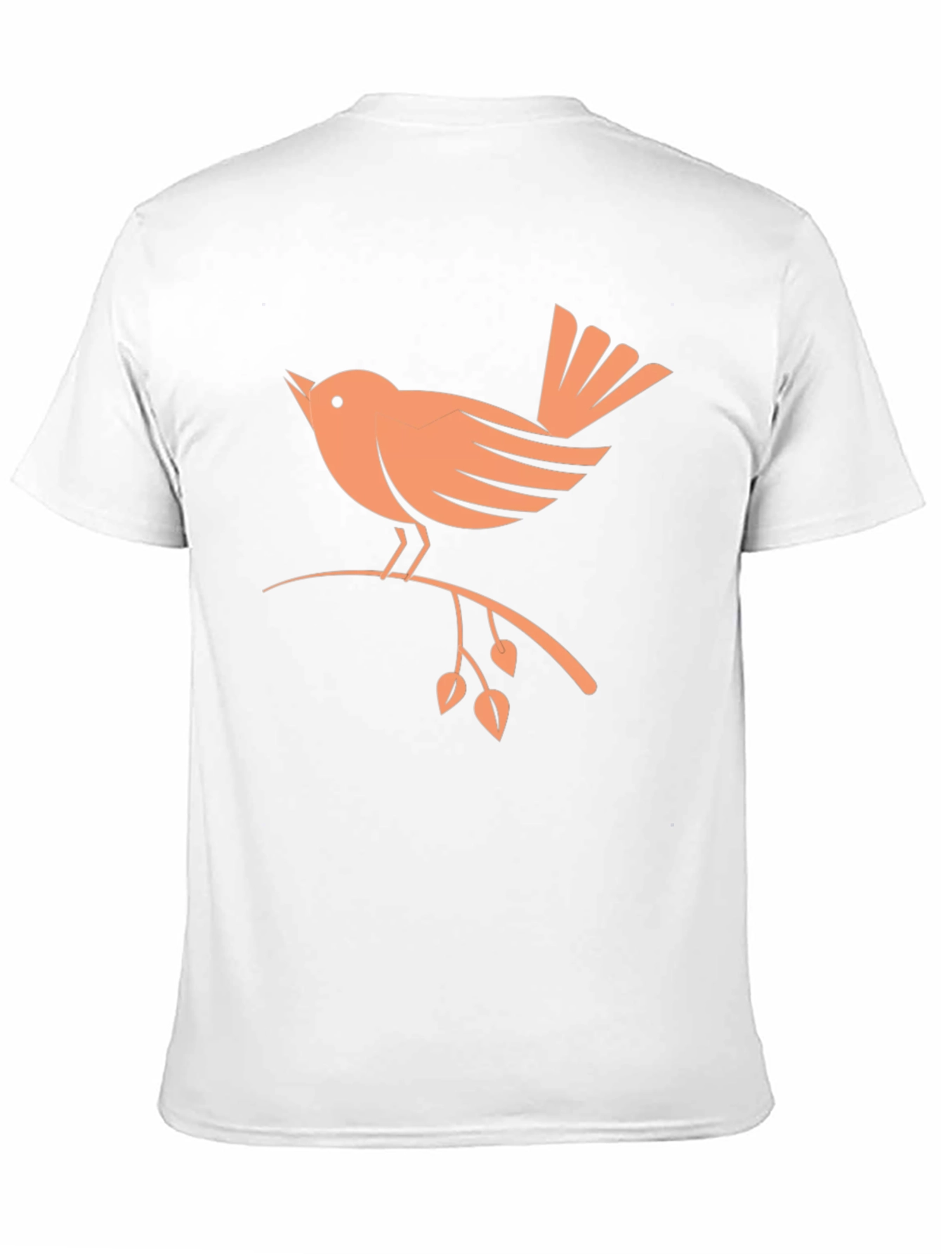 Camiseta Negra con Diseño de Pájaro Naranja